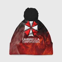 Шапка с помпоном Umbrella Corporation пламя, цвет: 3D-черный