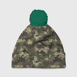 Шапка с помпоном Камуфляж для Леса, цвет: 3D-зеленый