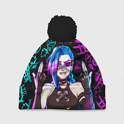 Шапка с помпоном JINX ДЖИНКС NEON PATTERN, цвет: 3D-черный