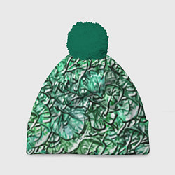 Шапка с помпоном Fashion pattern 2025, цвет: 3D-зеленый