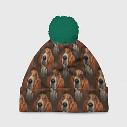 Шапка с помпоном Dog patternt, цвет: 3D-зеленый