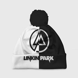 Шапка с помпоном Linkin Park ЧБ, цвет: 3D-черный
