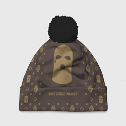 Шапка c помпоном Узор Monogramm Ski Mask Dope Street Market