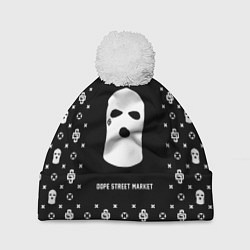 Шапка c помпоном Узор Black Ski Mask Dope Street Market