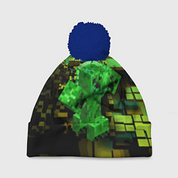 Шапка с помпоном Minecraft Creeper Mob, цвет: 3D-тёмно-синий