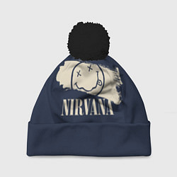 Шапка с помпоном NIRVANA Рок Группа, цвет: 3D-черный