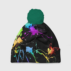 Шапка c помпоном Neon vanguard fashion pattern