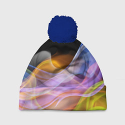 Шапка c помпоном Цветной дым Color pattern