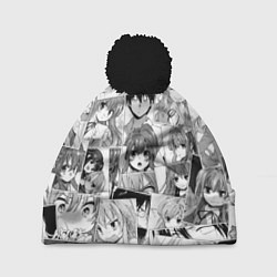 Шапка с помпоном Toradora pattern, цвет: 3D-черный