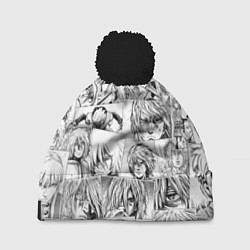 Шапка с помпоном Сага о Винланде pattern, цвет: 3D-черный