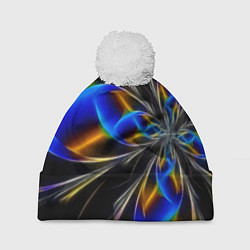 Шапка с помпоном Neon vanguard pattern Fashion 2023, цвет: 3D-белый