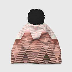 Шапка с помпоном Hexagon Minimal, цвет: 3D-черный