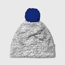 Шапка с помпоном Мятая блестящая поверхность, цвет: 3D-тёмно-синий