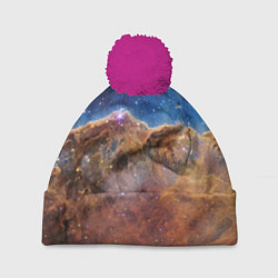 Шапка с помпоном Туманность Киля, цвет: 3D-малиновый