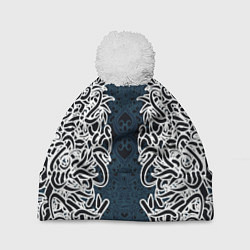 Шапка с помпоном Белый шум, цвет: 3D-белый