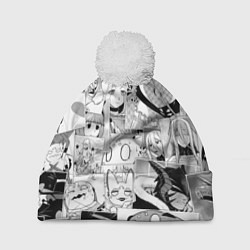 Шапка с помпоном Да я паук и что с того pattern, цвет: 3D-белый