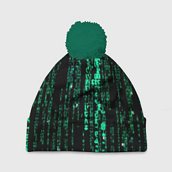 Шапка с помпоном Программное кодирование, цвет: 3D-зеленый