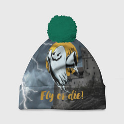 Шапка с помпоном Fly or die! Castle, цвет: 3D-зеленый