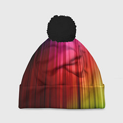 Шапка с помпоном Цветной спектр, цвет: 3D-черный