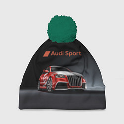 Шапка с помпоном Audi sport - racing team, цвет: 3D-зеленый