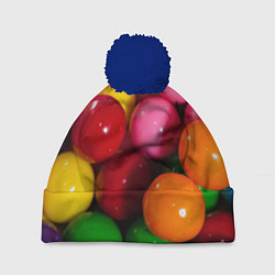 Шапка с помпоном Конфеты ассорти, цвет: 3D-тёмно-синий