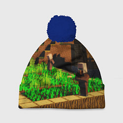 Шапка с помпоном Minecraft ферма, цвет: 3D-тёмно-синий
