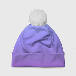 Шапка с помпоном Фиолетовый градиент, цвет: 3D-белый