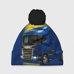 Шапка с помпоном Scania truck, цвет: 3D-черный