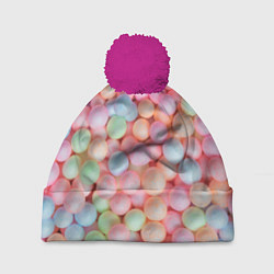 Шапка с помпоном Разноцветные шарики, цвет: 3D-малиновый