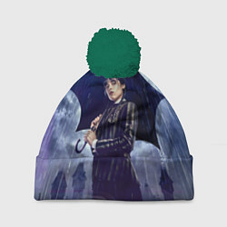 Шапка с помпоном Уэнсдей Аддамс с зонтом, цвет: 3D-зеленый
