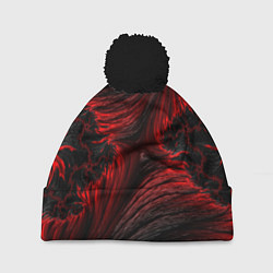 Шапка с помпоном Red vortex pattern, цвет: 3D-черный