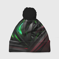 Шапка с помпоном Объемные абстрактные объекты, цвет: 3D-черный