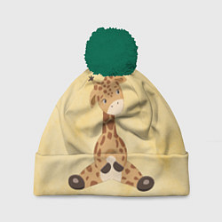 Шапка с помпоном Малыш жираф, цвет: 3D-зеленый