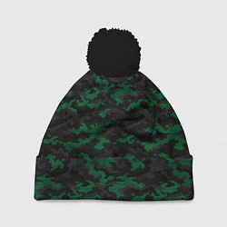 Шапка c помпоном Точечный камуфляжный узор Spot camouflage pattern