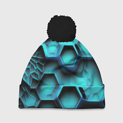 Шапка с помпоном Броня из неоновых плит, цвет: 3D-черный