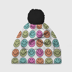 Шапка c помпоном Smiley face