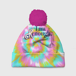 Шапка c помпоном I am Kenough - retro tie-dye