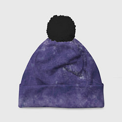 Шапка c помпоном Абстракция - violet color background