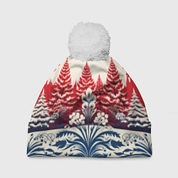 Шапка с помпоном Сказочные мотивы, цвет: 3D-белый