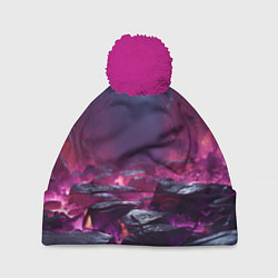 Шапка c помпоном Абстрактные фрагменты