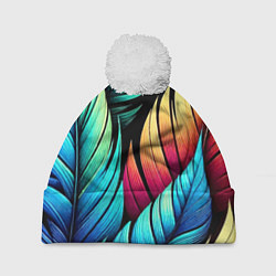 Шапка с помпоном Color feathers - neon, цвет: 3D-белый