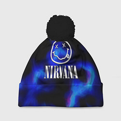 Шапка с помпоном Nirvana flame ghost steel, цвет: 3D-черный