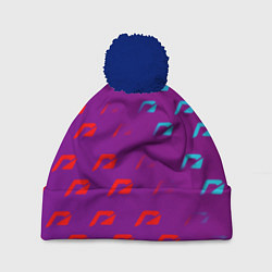 Шапка с помпоном НФС лого градиент текстура, цвет: 3D-тёмно-синий