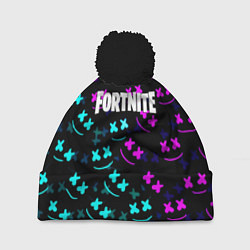 Шапка c помпоном Marshmello neon fortnite