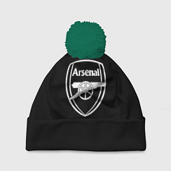 Шапка с помпоном Arsenal fc белое лого, цвет: 3D-зеленый
