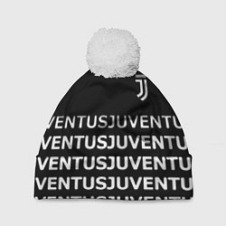 Шапка с помпоном Juventus pattern fc club steel, цвет: 3D-белый