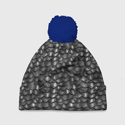 Шапка c помпоном Железная броня текстура