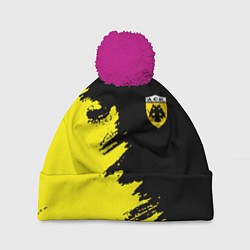 Шапка c помпоном AEK sport color yellow