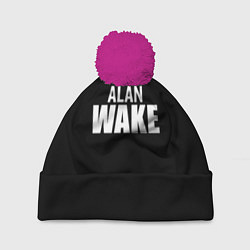 Шапка с помпоном Alan Wake white logo, цвет: 3D-малиновый