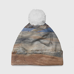 Шапка с помпоном Карьер Уральский марс, цвет: 3D-белый